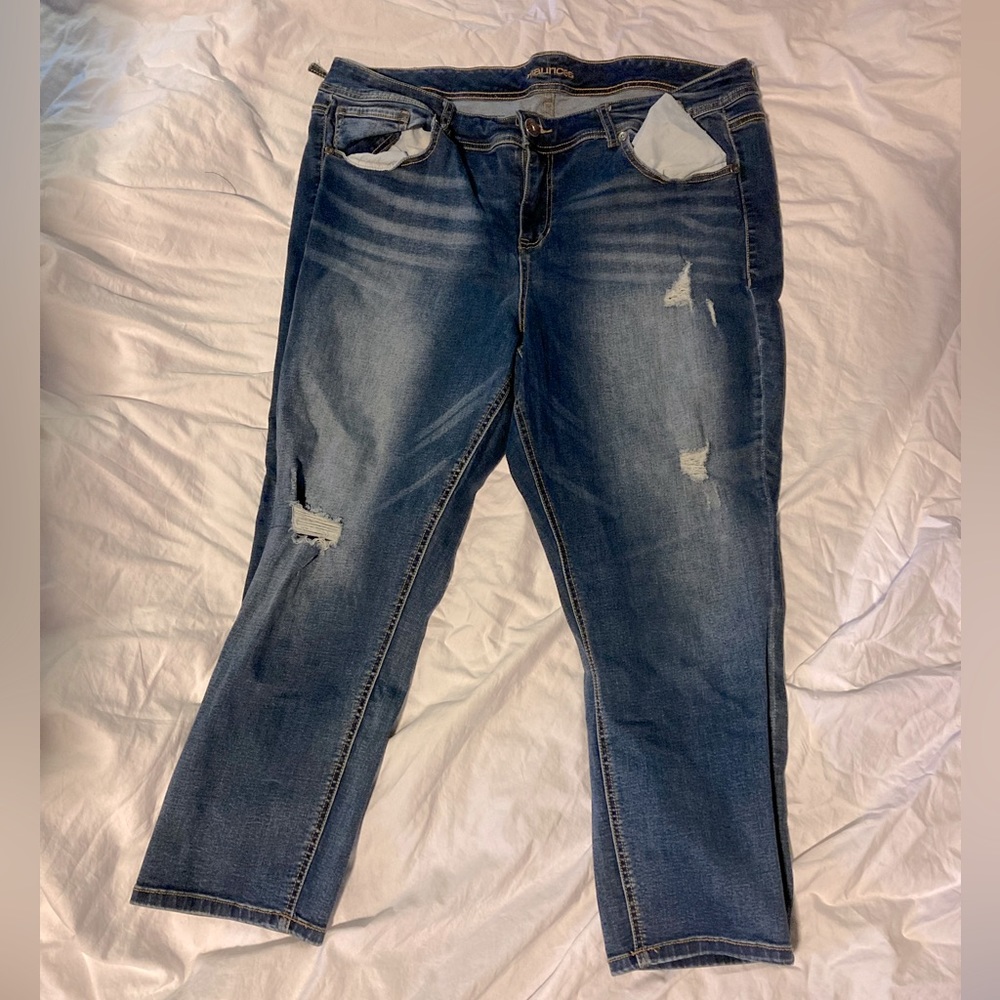 Maurices 22 straight-leg distressed jeans